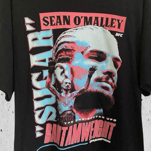 UFC Sean O’Malley Sugar Black Graphic Men's T-Shirt - Picture 4 of 6